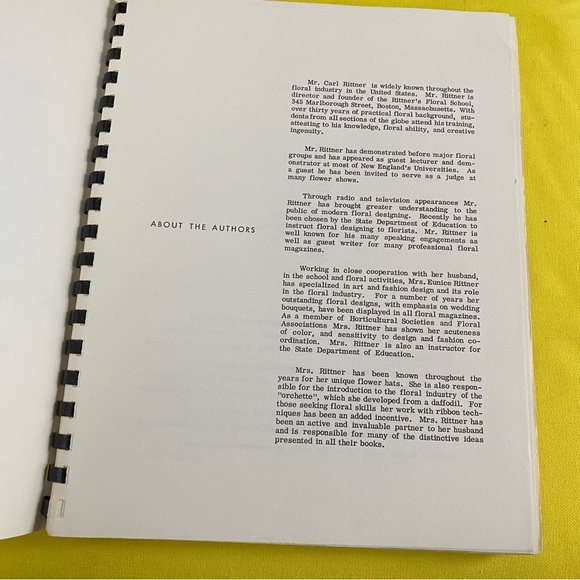 Vtg ARRANGEMENTS FOR ALL OCCASIONS Rittners SPIRAL BOOK Flowers FLORIST Design - Picture 2 of 6